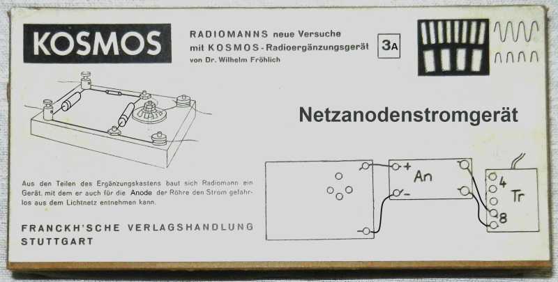 BOÎTES D’EXPÉRIMENTATION KOSMOS Radiomann et RADIO-TECHNIK Netzanode_deckel