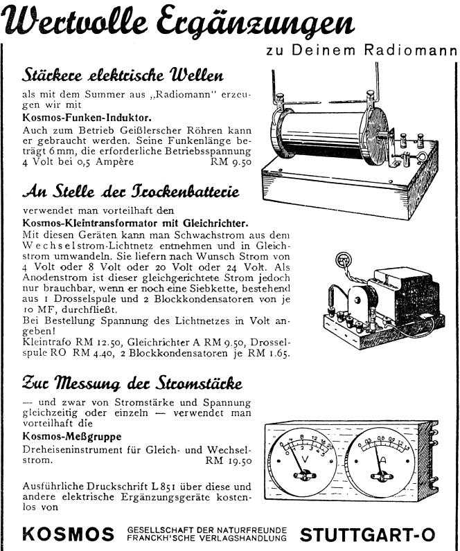 TECHNOLOGIE DE LA RADIO COSMOS Zubehoer